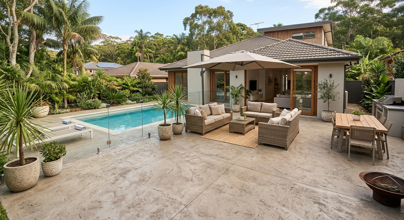Decorative outdoor concrete