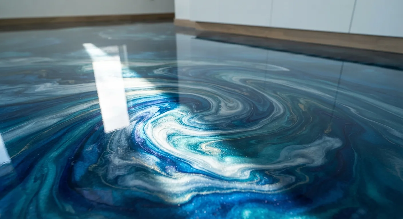Marble metallic epoxy garage