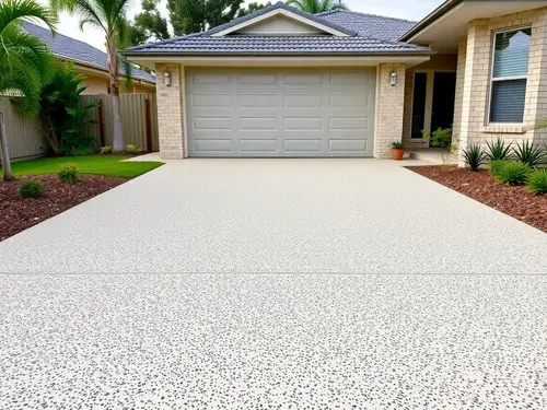 Flake broadcast driveway finish Sydney