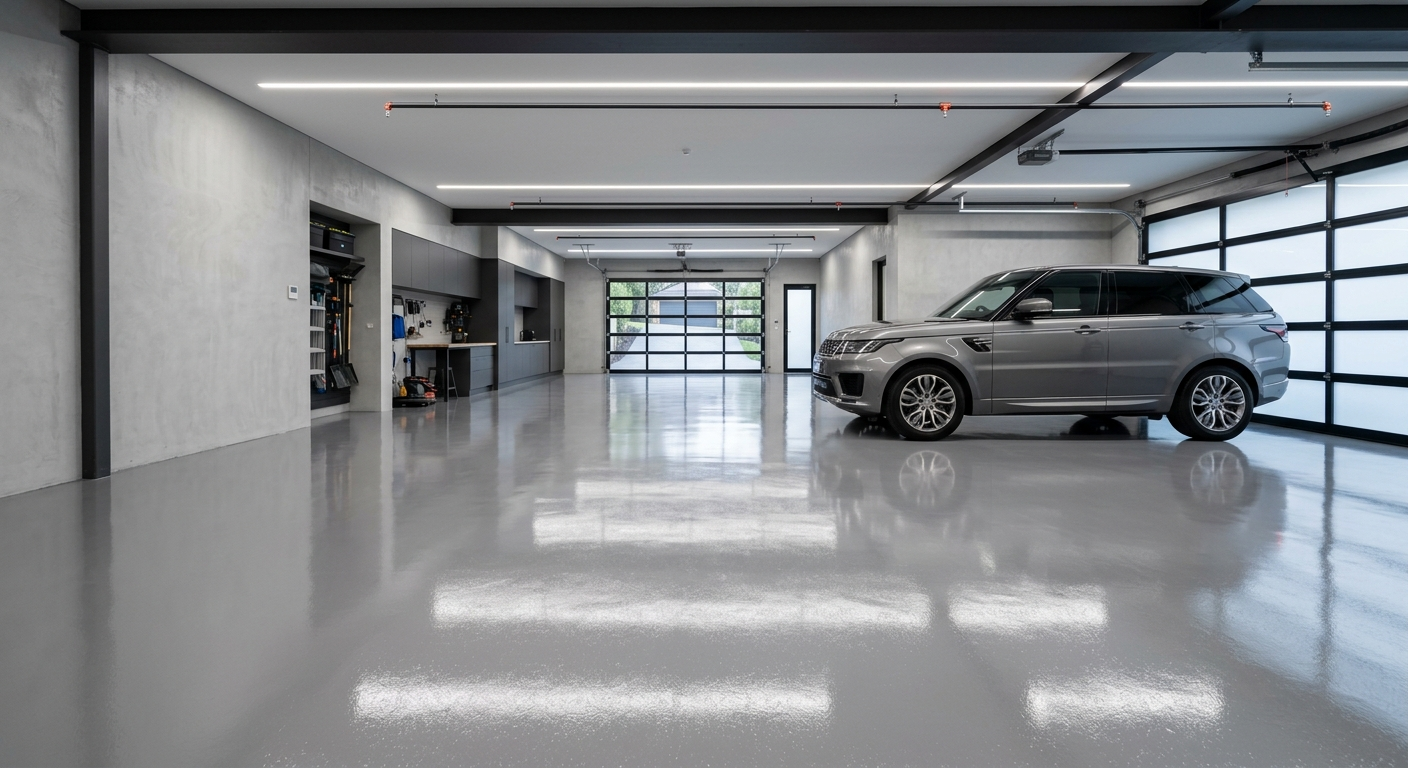 Plain epoxy floor coating Sydney garage